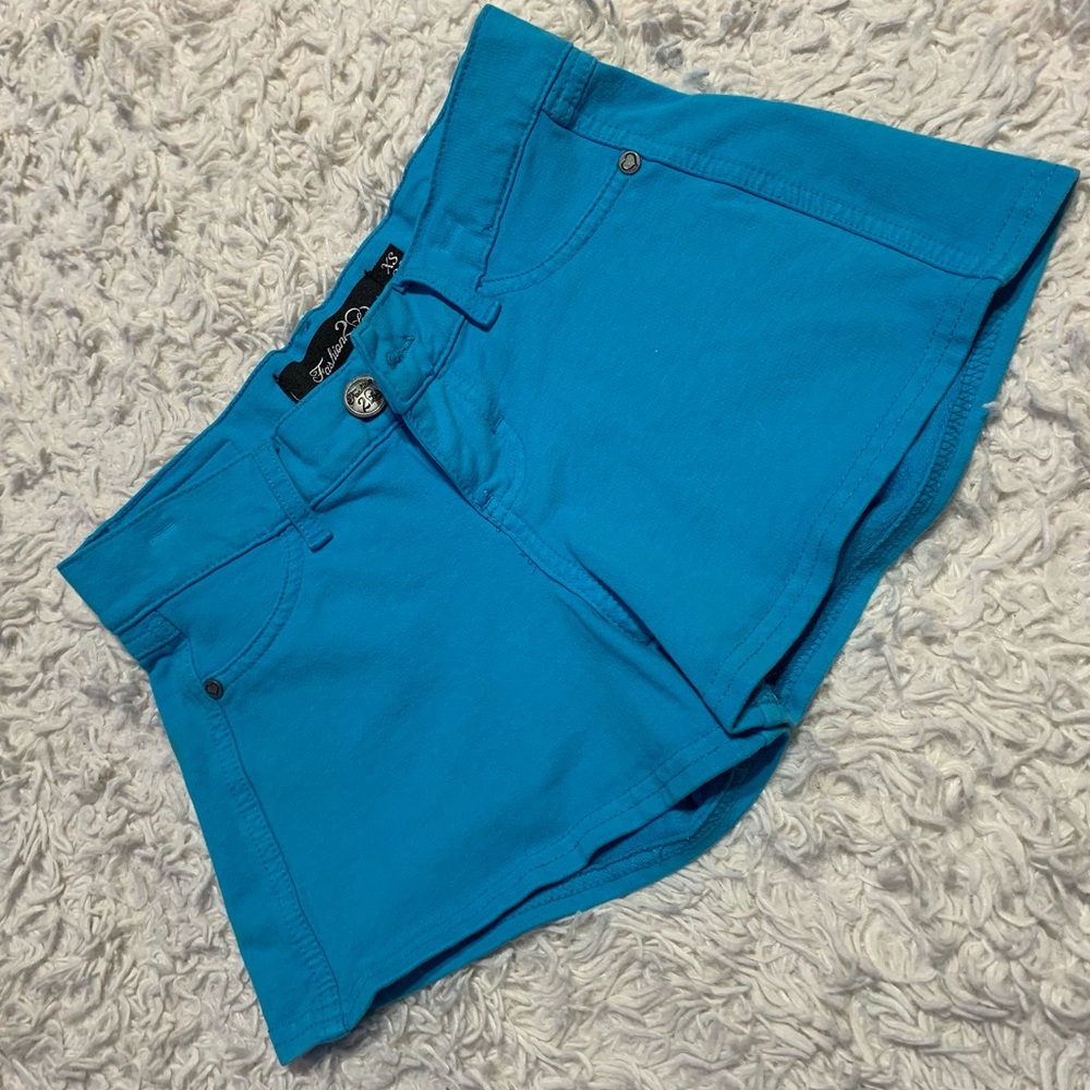Fashion 2 Love blue short shorts. Size XS